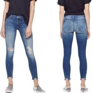 MOTHER The Looker Ankle Chew Jeans Size 28 Mums the Word Wash Distressed